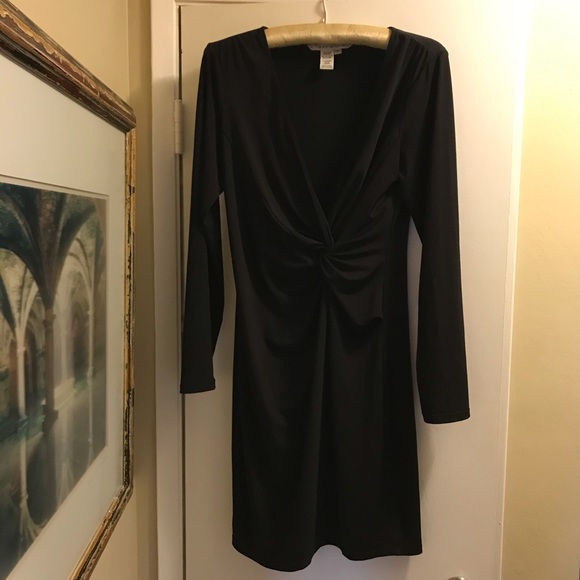 MAX STUDIO long-sleeve black twist-front dress (L) - Picture 2 of 8